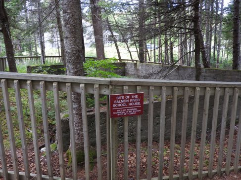 only remains left of the community that once thrived here. Salmon River school foundation
