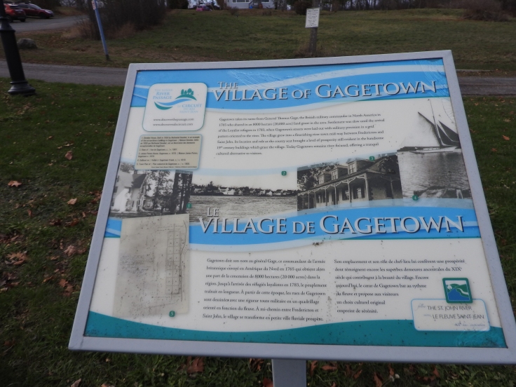 Gagetown town Grant Loyalist settlement